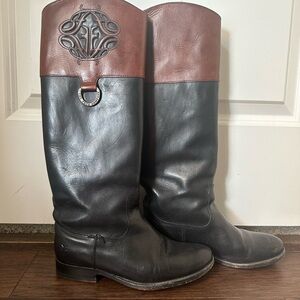 Frye Leather Lasercut Accents Western Boots